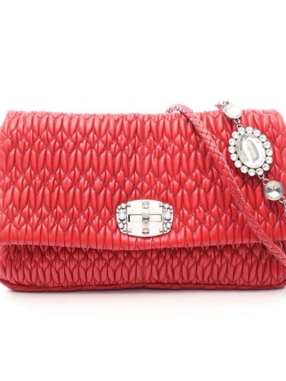 Miu Miu Matelasse Napa Shoulder Bag with Crystals - excellent condition!